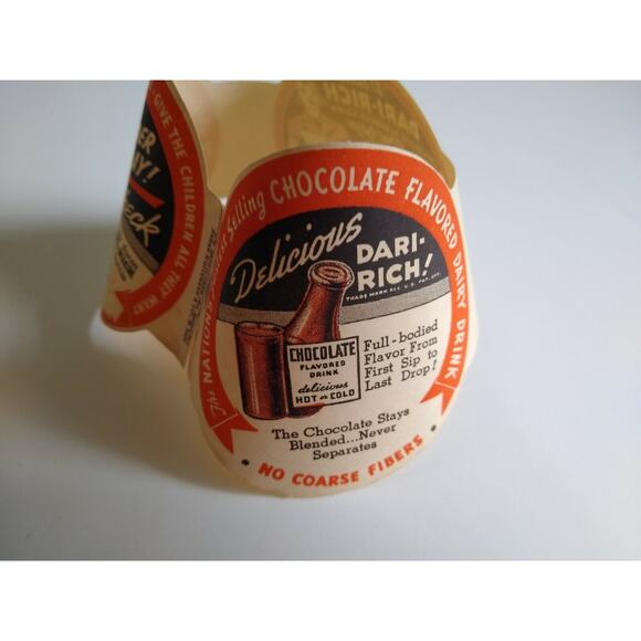 Dari-Rich Chocolate Milk Bottle Collar Teacher and Student Graphics Vintage NOS - Picture 2 of 7